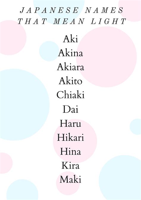 japanese names that mean light male